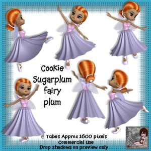 6 Cookie Sugarplum Fairy Ballet Dancer in Plum Poser Tubes