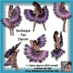 6 Burlesque Fan Dancer Poser Tubes