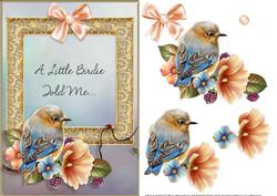 A Little Birdie Told Me Card Front with Decoupage 2