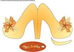 Orange Shoe Shaped Card