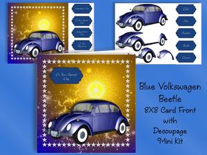 Blue Volkswagen Beetle 8x8 Mini Kit