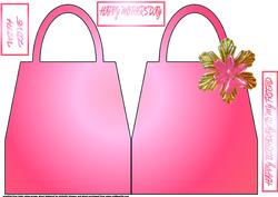 Pink Mothers Day and Friend Card Bag Shaped Card