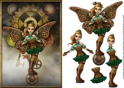 Zodiac Steampunk Fairy Card Front