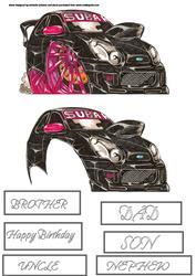 Pink & Black Subaru Step by Step