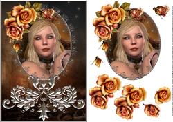 Steampunk Eyes and Roses Card Front