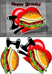 I Love Burgers Card Front