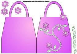 Pink Bling Bling Handbag Shaped Card