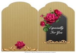 Roses Scalloped Top Quick Card