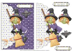 Fly by Night Halloween Scalloped Edge Faux Envelope Card
