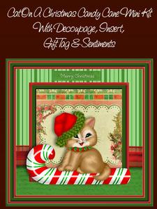 Cat on a Christmas Candy Cane Mini Kit