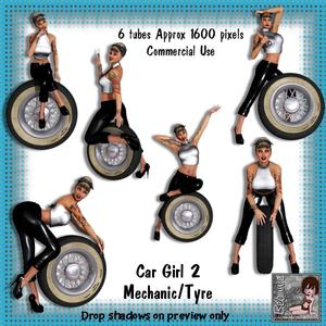 6 Car Girl Mechanic-tyre Poser Tubes 2