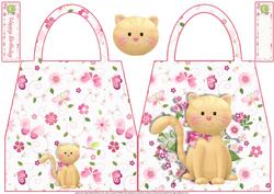 Brown Cat Handbag Shaped Card