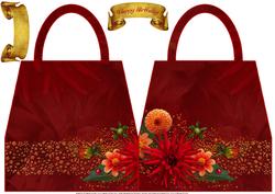 Dahlias Handbag Shaped Card