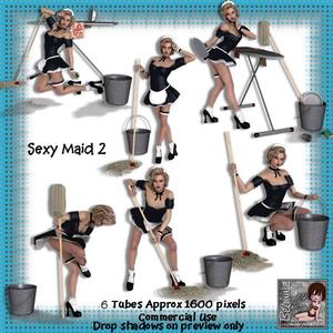 6 Sexy Maid Poser Tubes 2
