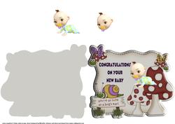 Cute as a Bug New Baby Card with Decoupage