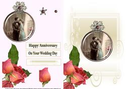 Anniversary or Wedding Card Front with Decoupage