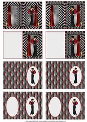Black and Red Elegance Art Deco Gift Tag Sheet