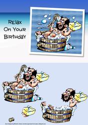 Relax It's Your Birthday Card Front with Decoupage