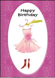 A4 Fashion Victim Female Birthday Card 1