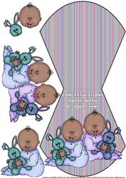 New Baby Twins Wobble Card 1