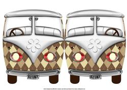 Tartan Vw Beetle Van Shaped Quick Card