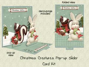 Christmas Creatures Pop-up Slider Card Kit