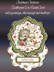 Christmas Creatures 2 in 1 Scalloped Easel Card Kit