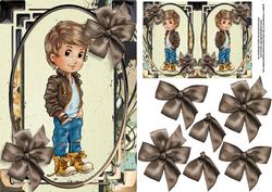 Cool Boy Card Front with Gift Tag