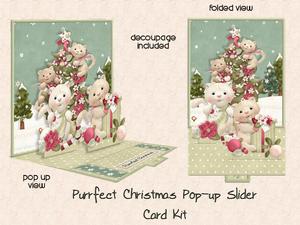 Purrfect Christmas Pop Up Slider Card Kit