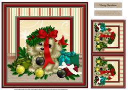 Christmas Pup 7.5x7.5 Topper and Gift Card
