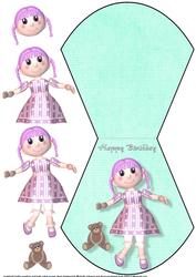 Rag Doll with Teddy Bear Wobble Card