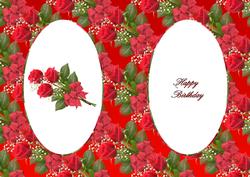 Red Rose Bouquet Birthday Insert