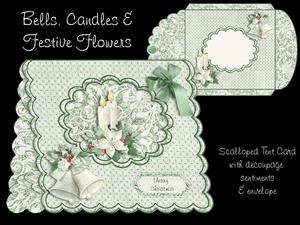 Bells, Candles and Festive Flowers Tent Card Kit