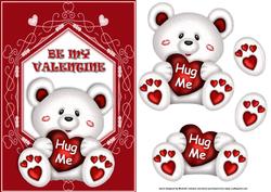 Hug Me Bear White Card Front