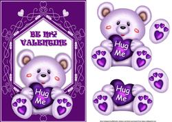 Hug Me Bear Purple Card Front