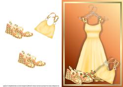 Yellow Outfit Card Front with Decoupage