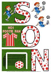 Son No1 Football Fan Book Sheet Red