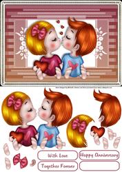 Together Forever Card Front with Decoupage