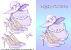 Going Out Lilac Birthday Card Front with Decoupage