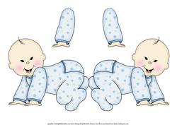 New Baby Boy or Boys 1st Birthday Shaped Card
