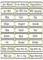 Gold Words Various Occasions