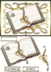 Wedding Day Bible Card Front with Decoupage