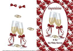 Congratulations Ruby Wedding Anniversary Card Front