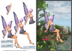 Lilac Fairy Scene Card Front with Decoupage