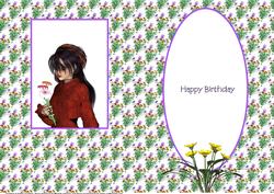 Pretty Little Flower Girl Birthday Insert