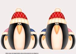 A Trio of Penguins Shaped Card
