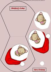 Cute Christmas Kittie Wobble Card