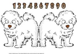 Cute White Dog Shaped Card with Ages