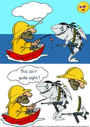 Not Quite Right Fishing Card Front with Decoupage