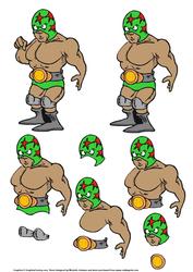 Cartoon Wrestler Step by Step
